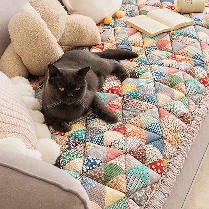 Couch Cover | Handmade Quilted Design, 100% Cotton Fabric 2