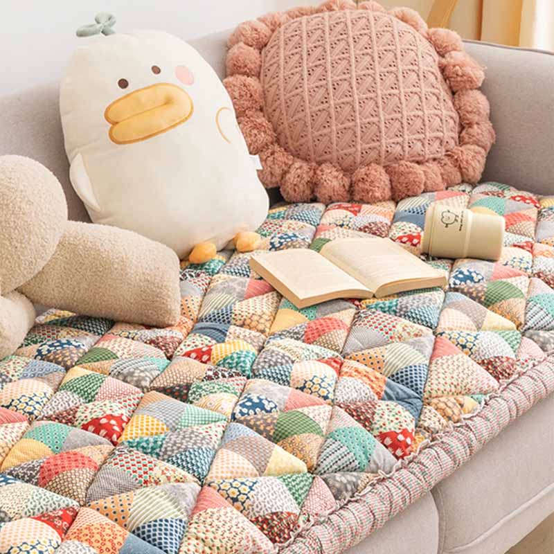 Couch Cover | Handmade Quilted Design, 100% Cotton Fabric 4