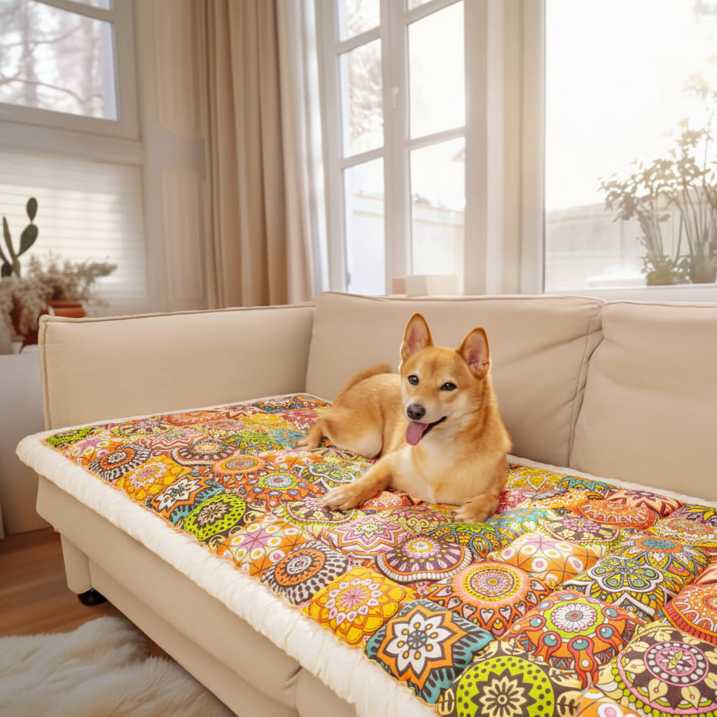 Couch Cover | Handmade Quilted Design, 100% Cotton Fabric 9
