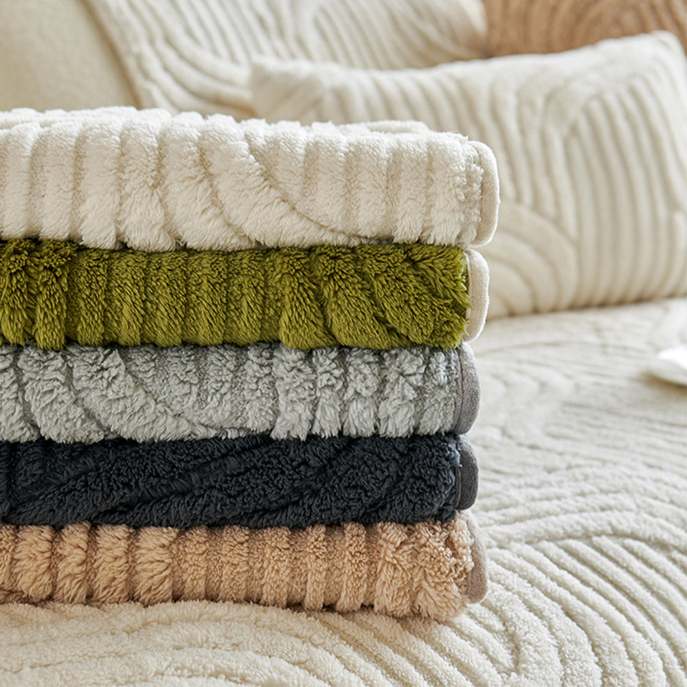 Couch Cover | Plush Material, Geometric Texture, Non-Slip Backing 6