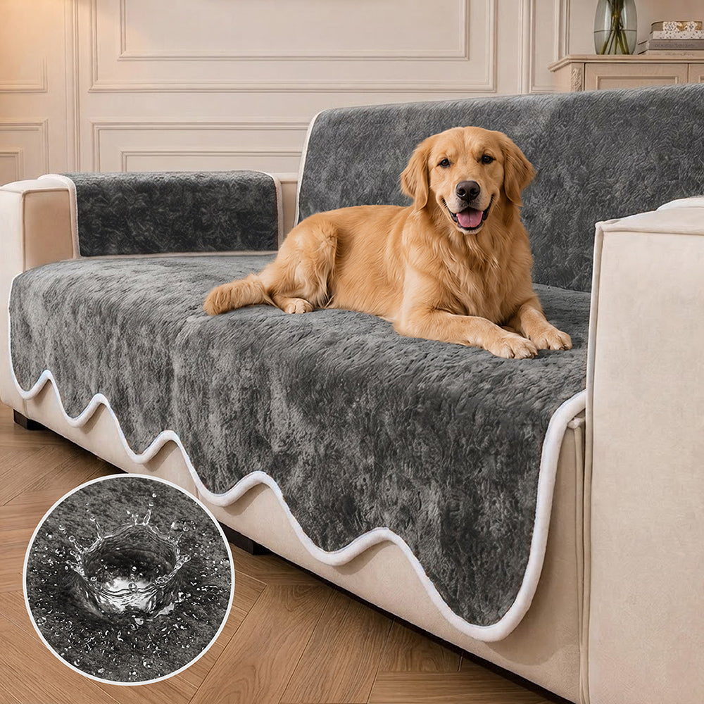 Couch Cover | Plush Velvet, Waterproof, Wavy Edge 10
