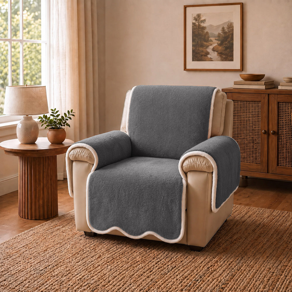 Couch Cover | Plush Velvet, Waterproof, Wavy Edge 11