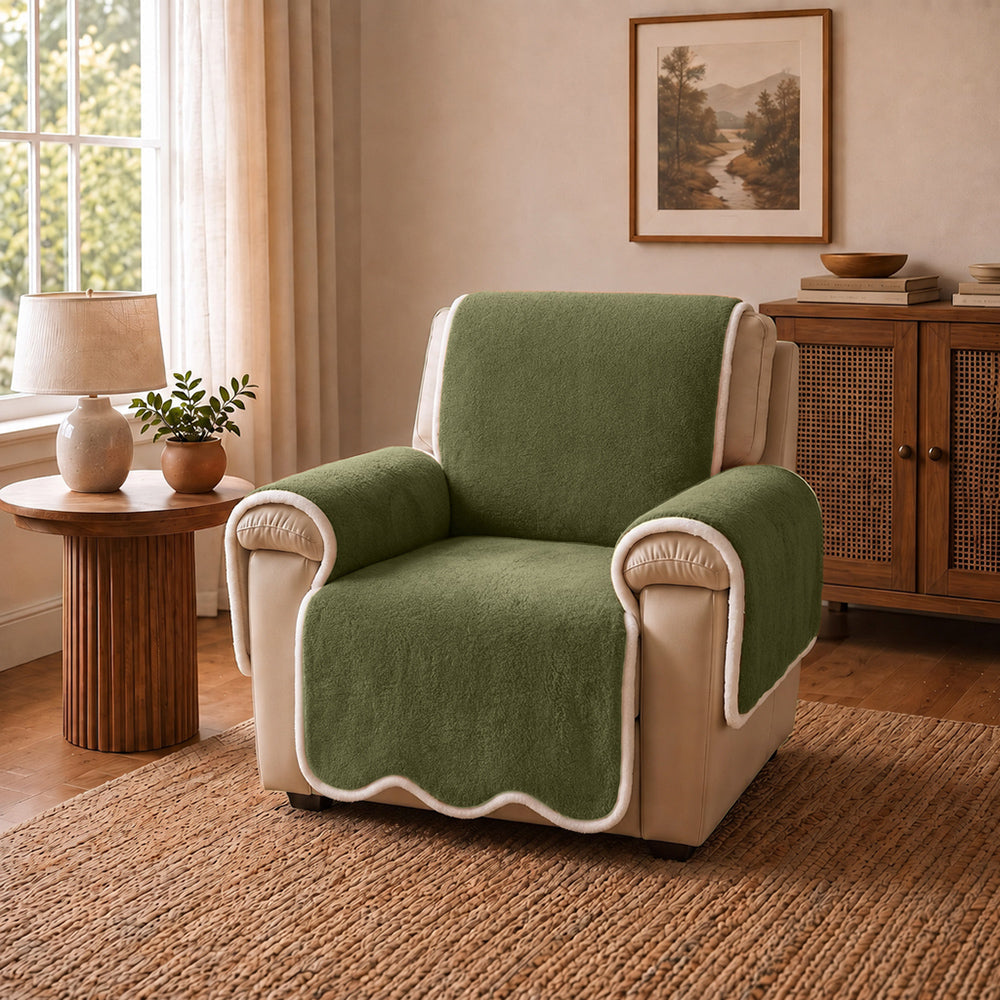 Couch Cover | Plush Velvet, Waterproof, Wavy Edge 12