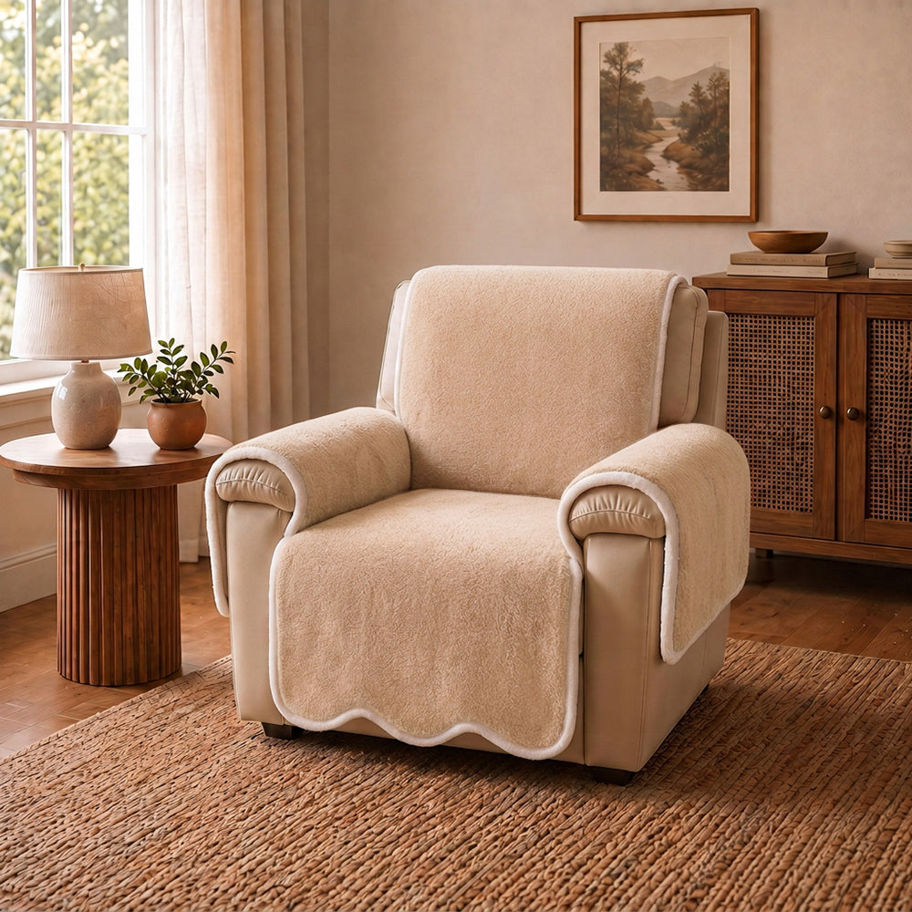 Couch Cover | Plush Velvet, Waterproof, Wavy Edge 13