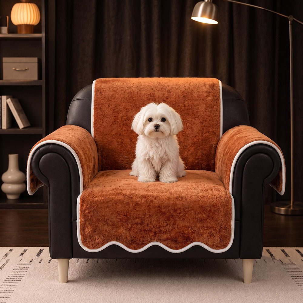 Couch Cover | Plush Velvet, Waterproof, Wavy Edge 7