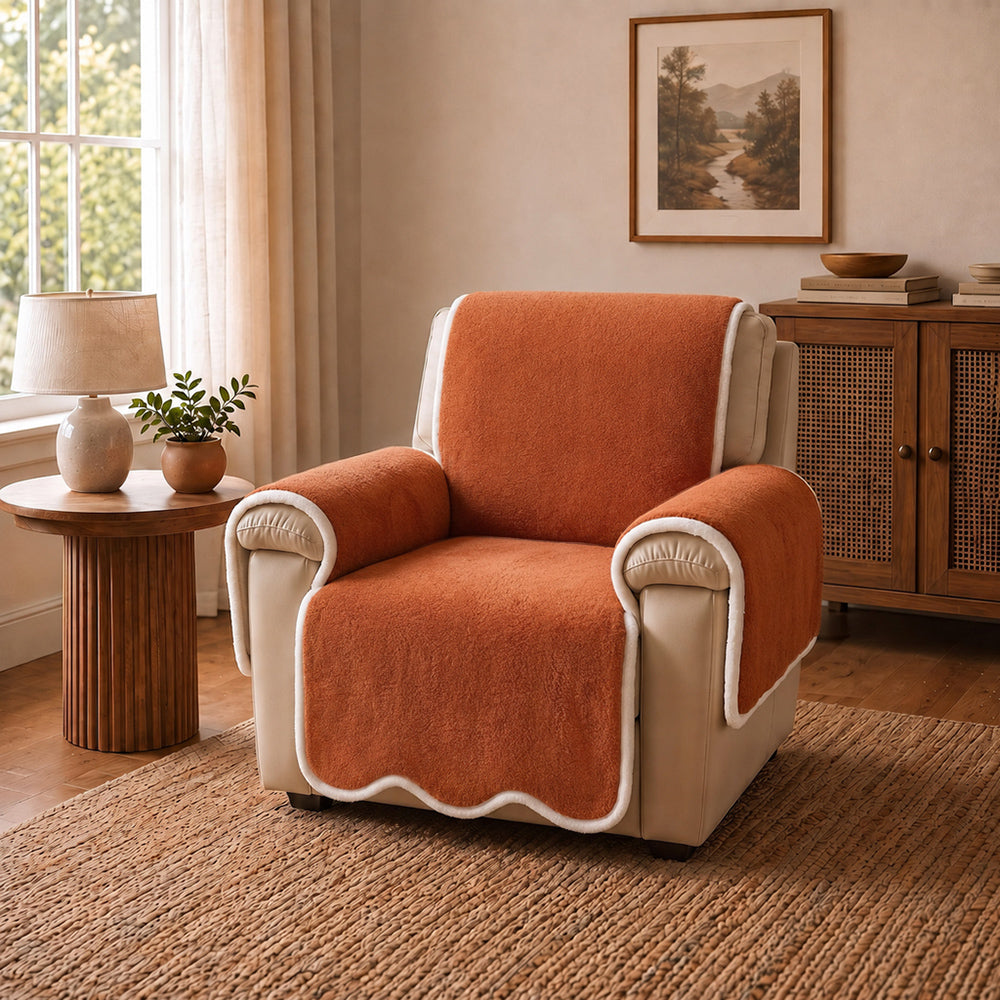 Couch Cover | Plush Velvet, Waterproof, Wavy Edge 9