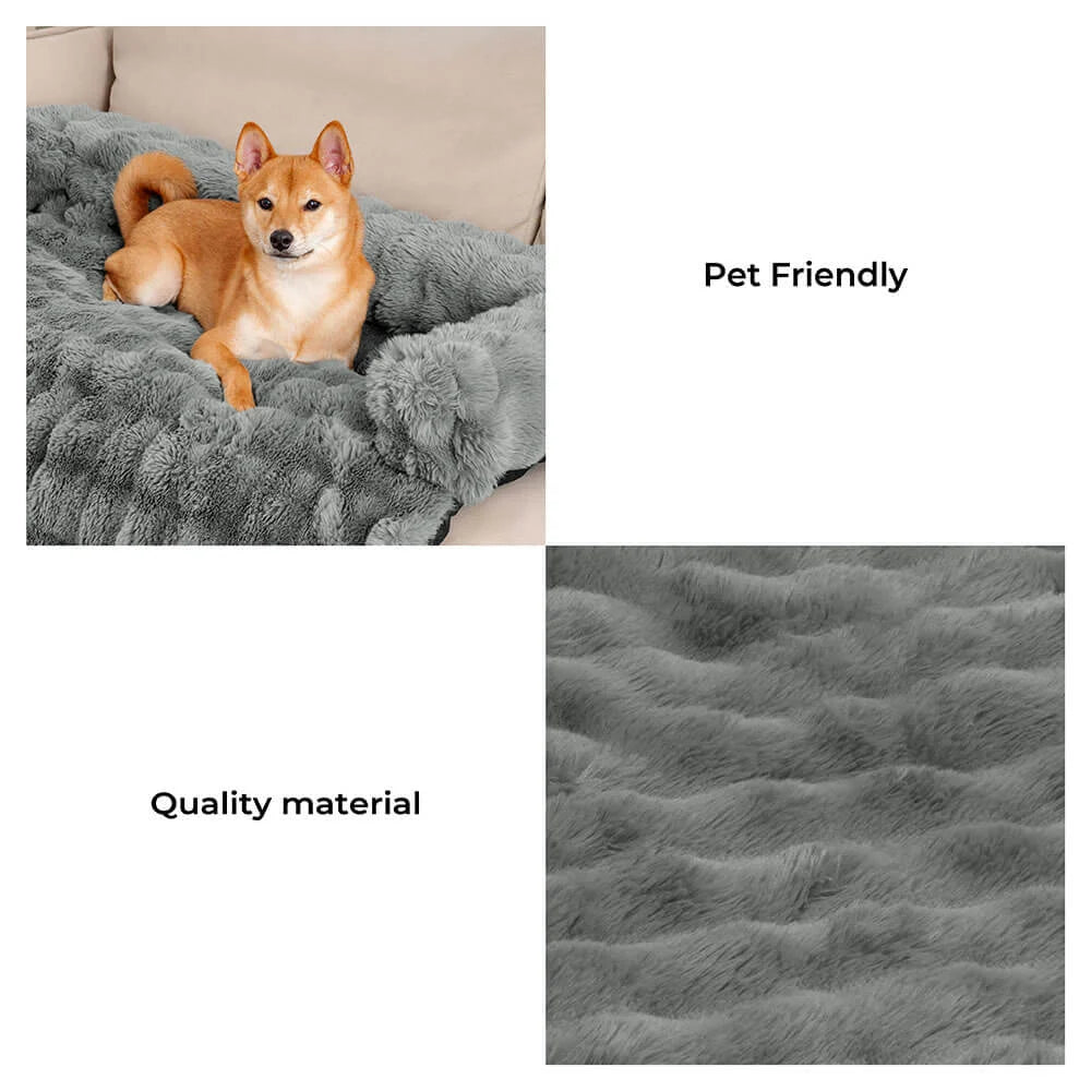 Dog Bed Mat | Fluffy Plush Texture, Non-Slip Bottom 2