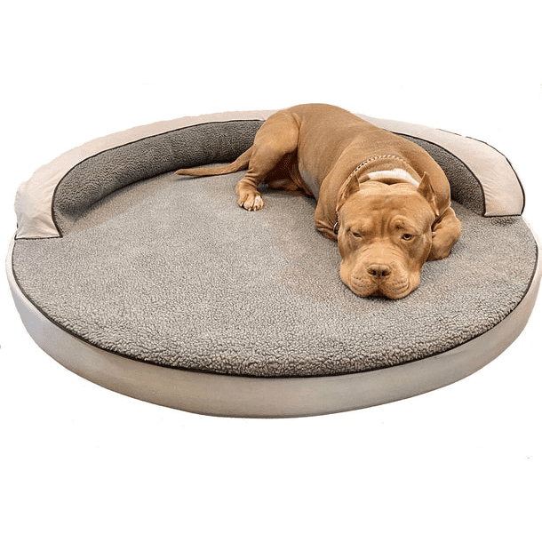 Dog Bed | Orthopedic Memory Foam, Round Bolster Design 0