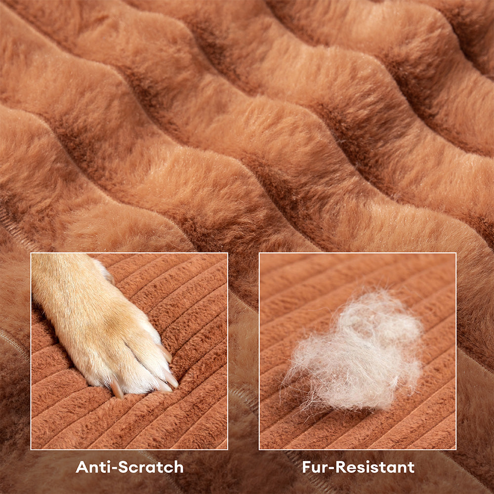Dog Bed | Ribbed Plush Fabric, Orthopedic Support 5