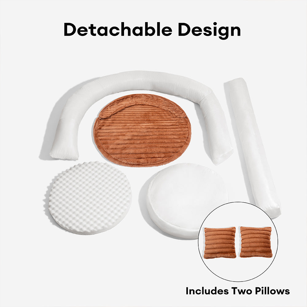 Dog Bed | Ribbed Plush Fabric, Orthopedic Support 7