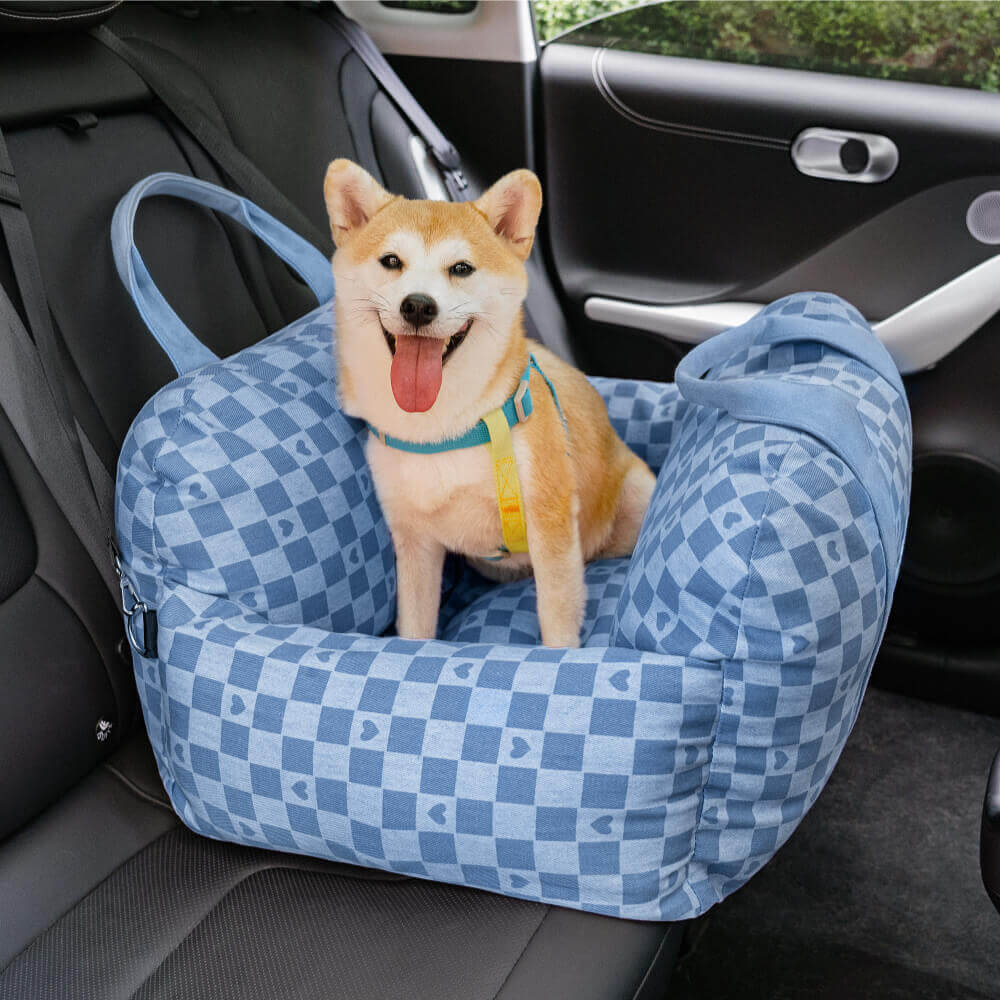 Dog Car Seat Bed | Adjustable Safety Leashes, Removable Cover 20