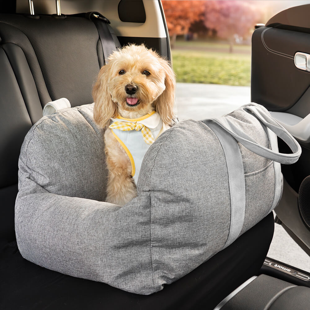 Dog Car Seat Bed | Adjustable Safety Leashes, Removable Cover 27