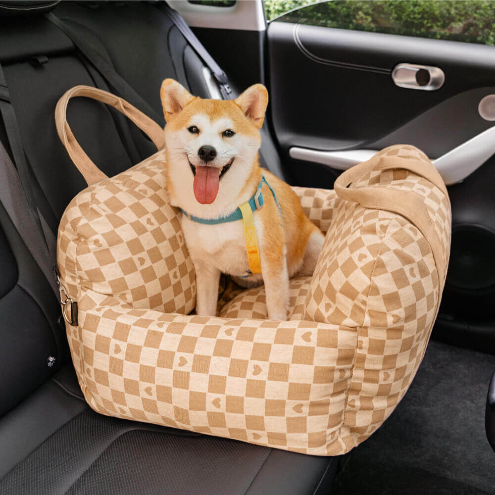 Dog Car Seat Bed | Adjustable Safety Leashes, Removable Cover 31