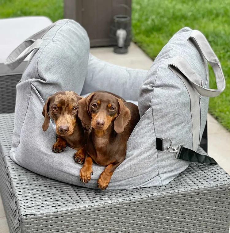 Dog Car Seat Bed | Adjustable Safety Leashes, Removable Cover 8