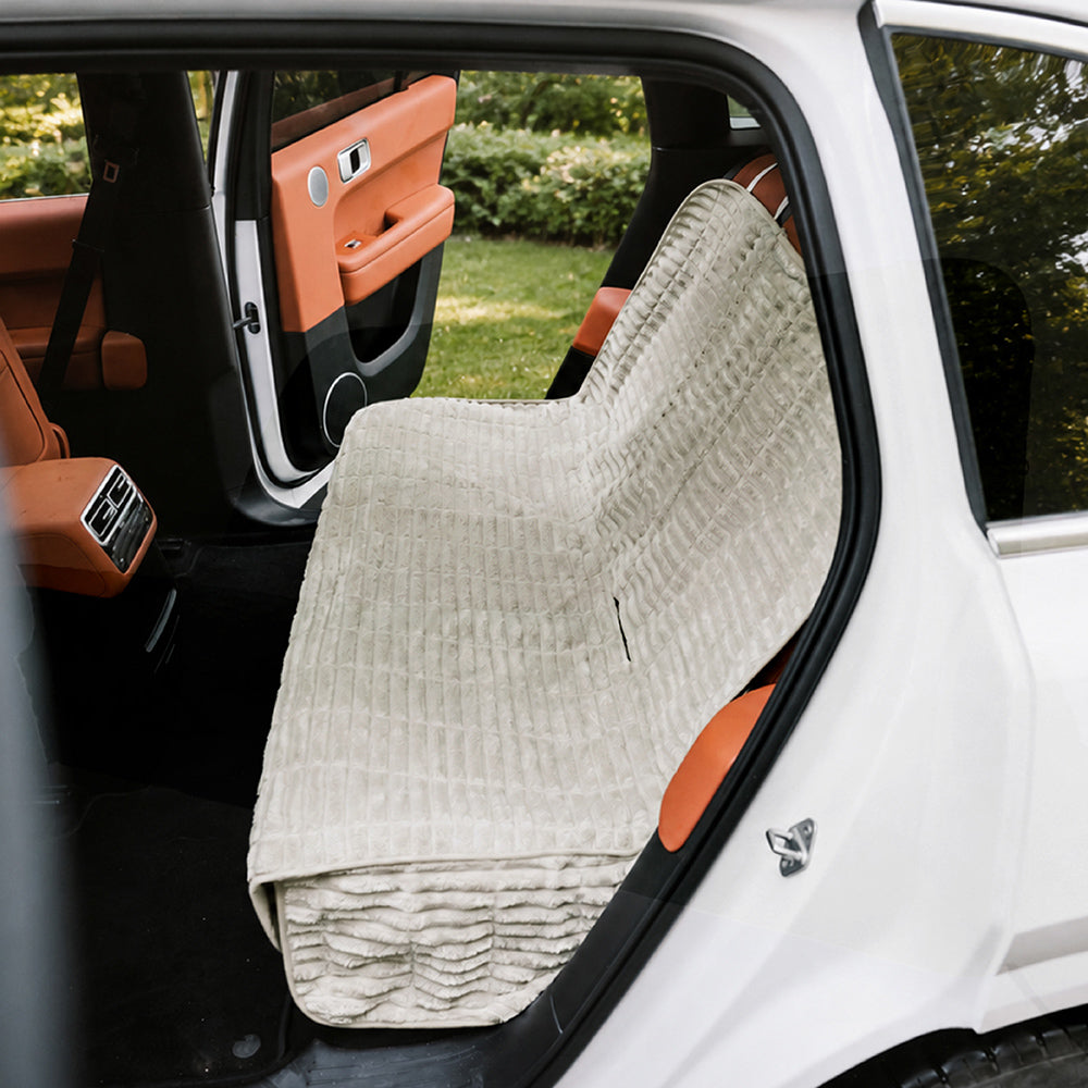 Dog Car Seat Cover | Ribbed Plush Texture, Waterproof Design 8