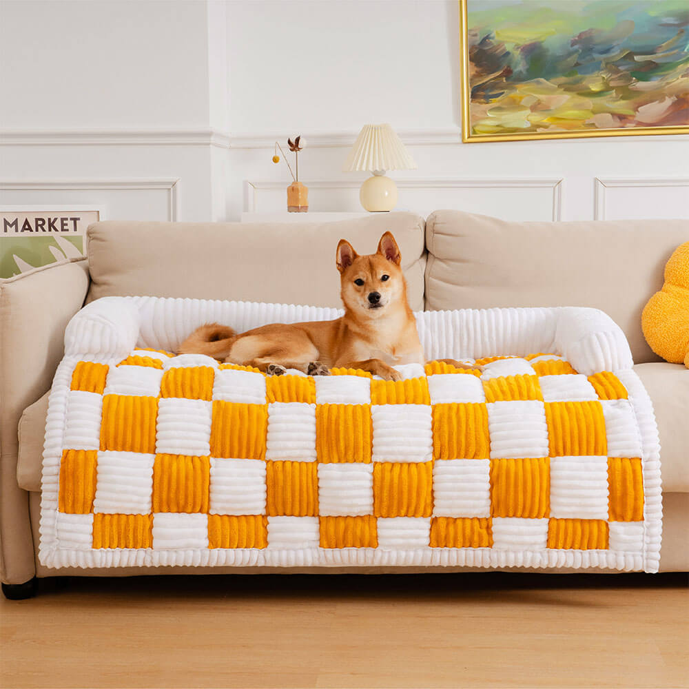 Dog Mat | Square Plaid Pattern, Cushioned Surface 1