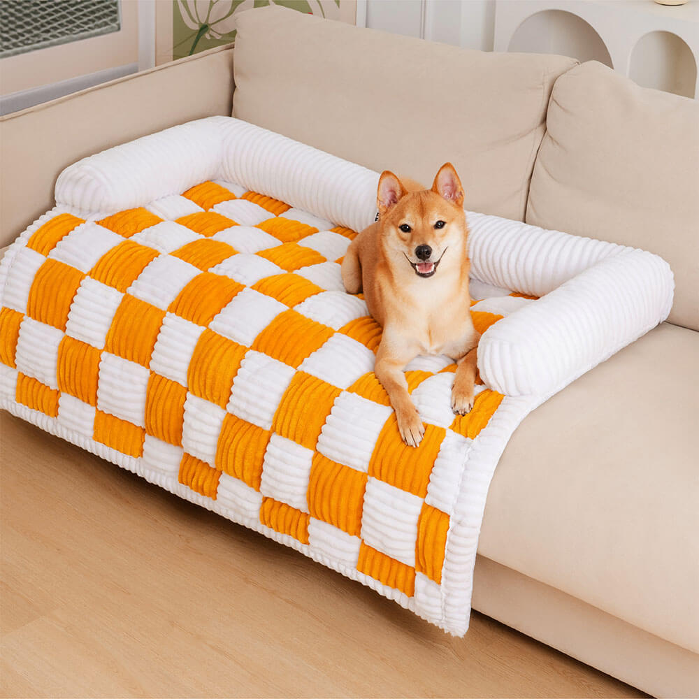 Dog Mat | Square Plaid Pattern, Cushioned Surface 2