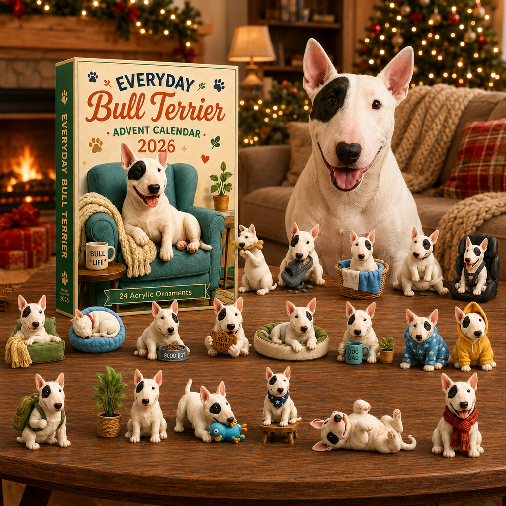 Everyday Bull Terrier Advent Calendar 2026 - 24 Unique Acrylic Ornaments for Holiday Countdown 3