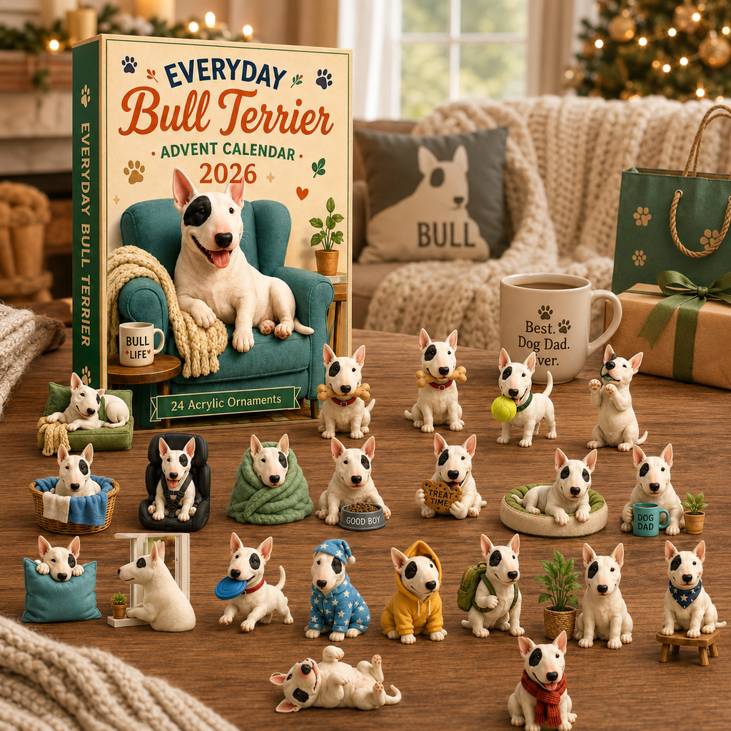 Everyday Bull Terrier Advent Calendar 2026 - 24 Unique Acrylic Ornaments for Holiday Countdown 5