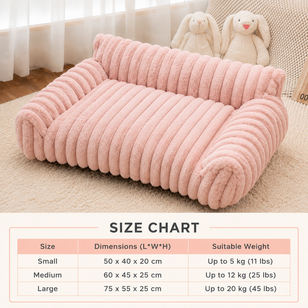 Fluffy Cloud Dog Bed - Plush Large Pet Sofa with Soft Bolsters & Removable Cover for Ultimate Comfort 4