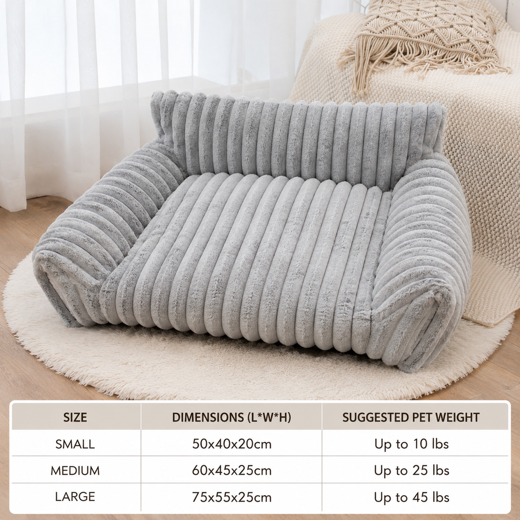Fluffy Cloud Dog Bed - Plush Large Pet Sofa with Soft Bolsters & Removable Cover for Ultimate Comfort 5