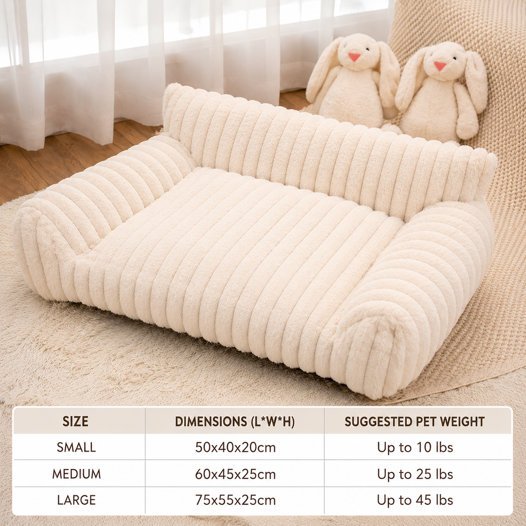 Fluffy Cloud Dog Bed - Plush Large Pet Sofa with Soft Bolsters & Removable Cover for Ultimate Comfort 6