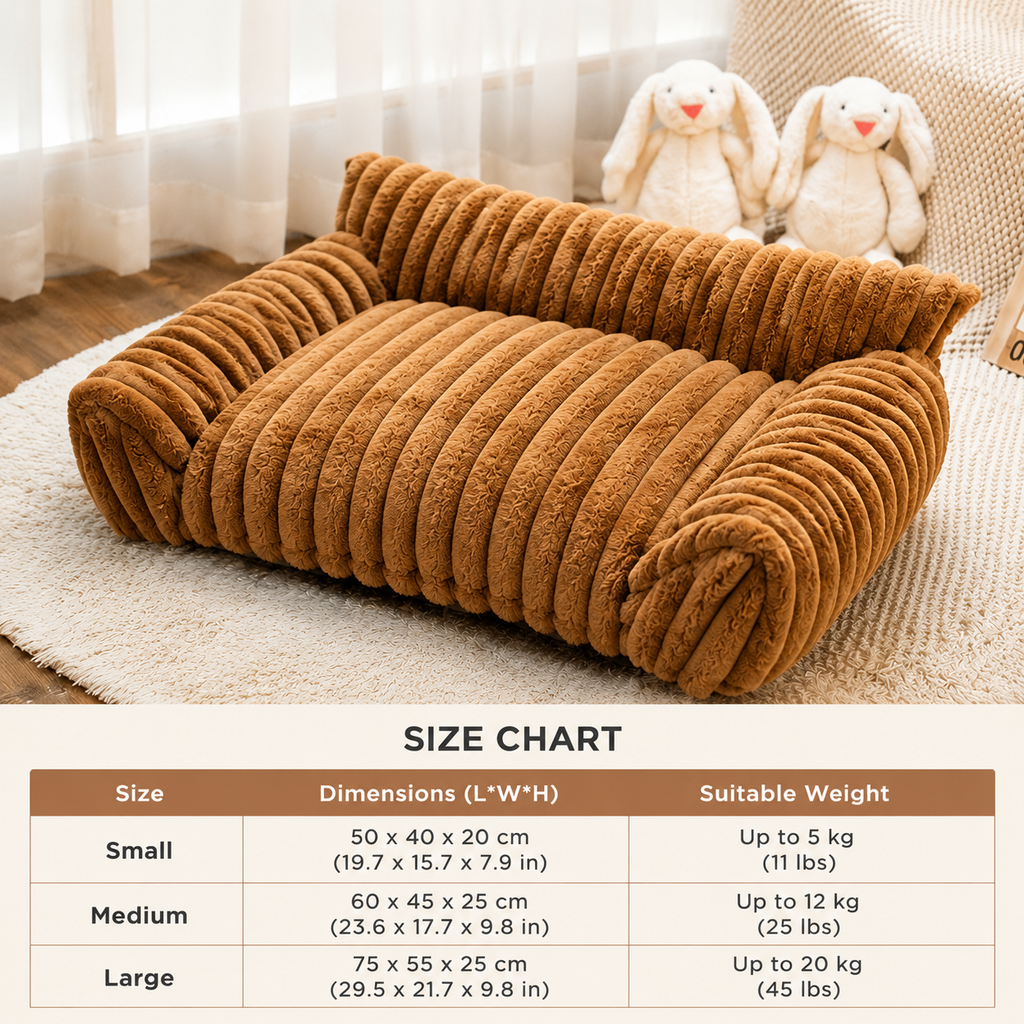 Fluffy Cloud Dog Bed - Plush Large Pet Sofa with Soft Bolsters & Removable Cover for Ultimate Comfort 7