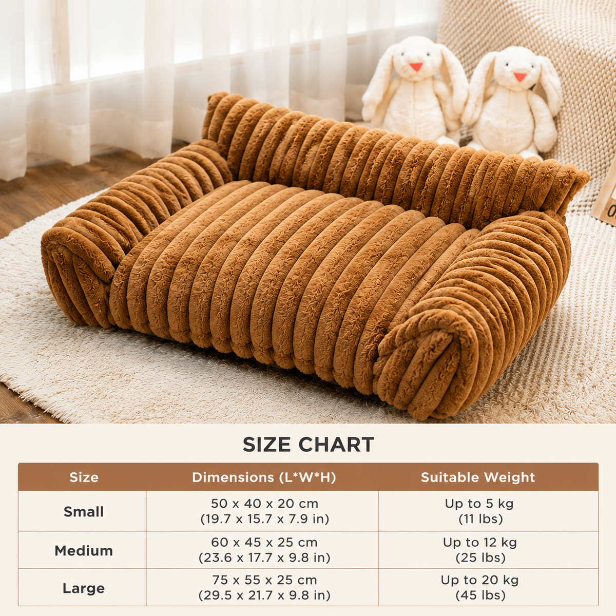 Fluffy Cloud Dog Bed - Plush Large Pet Sofa with Soft Bolsters & Removable Cover for Ultimate Comfort 7