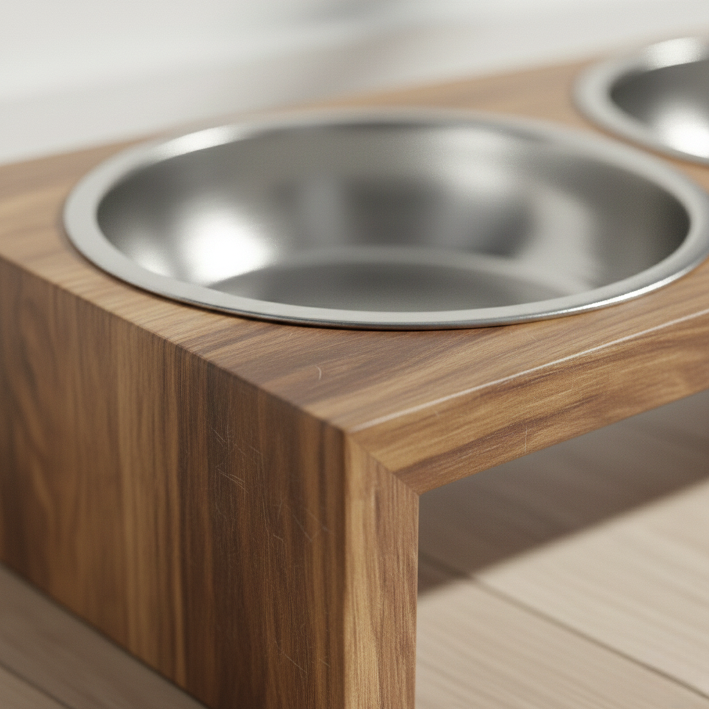 Elevated Double Feeder with Stainless Bowls