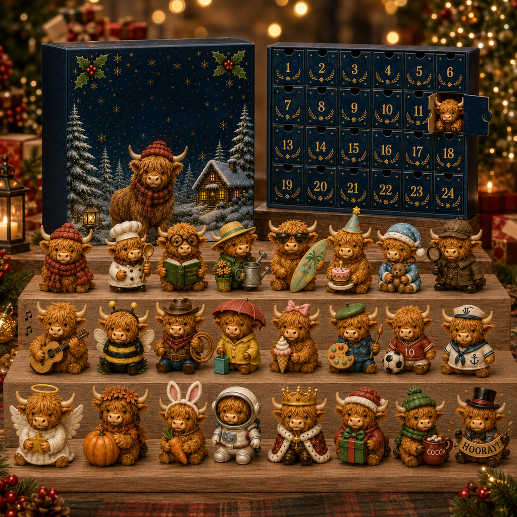 Highland Cow Advent Calendar 2026 - Festive Countdown with Charming Design for Holiday Cheer 0