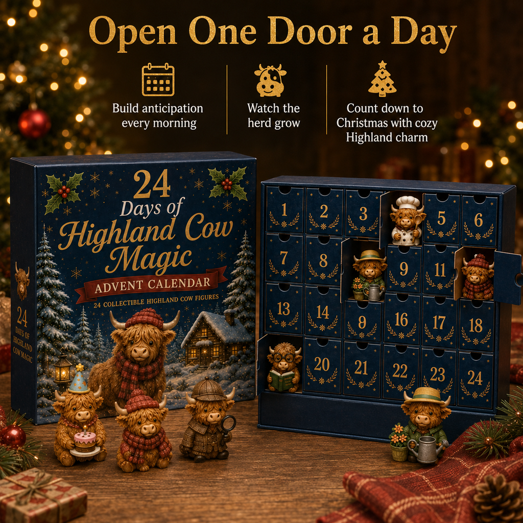 Highland Cow Advent Calendar 2026 - Festive Countdown with Charming Design for Holiday Cheer 1
