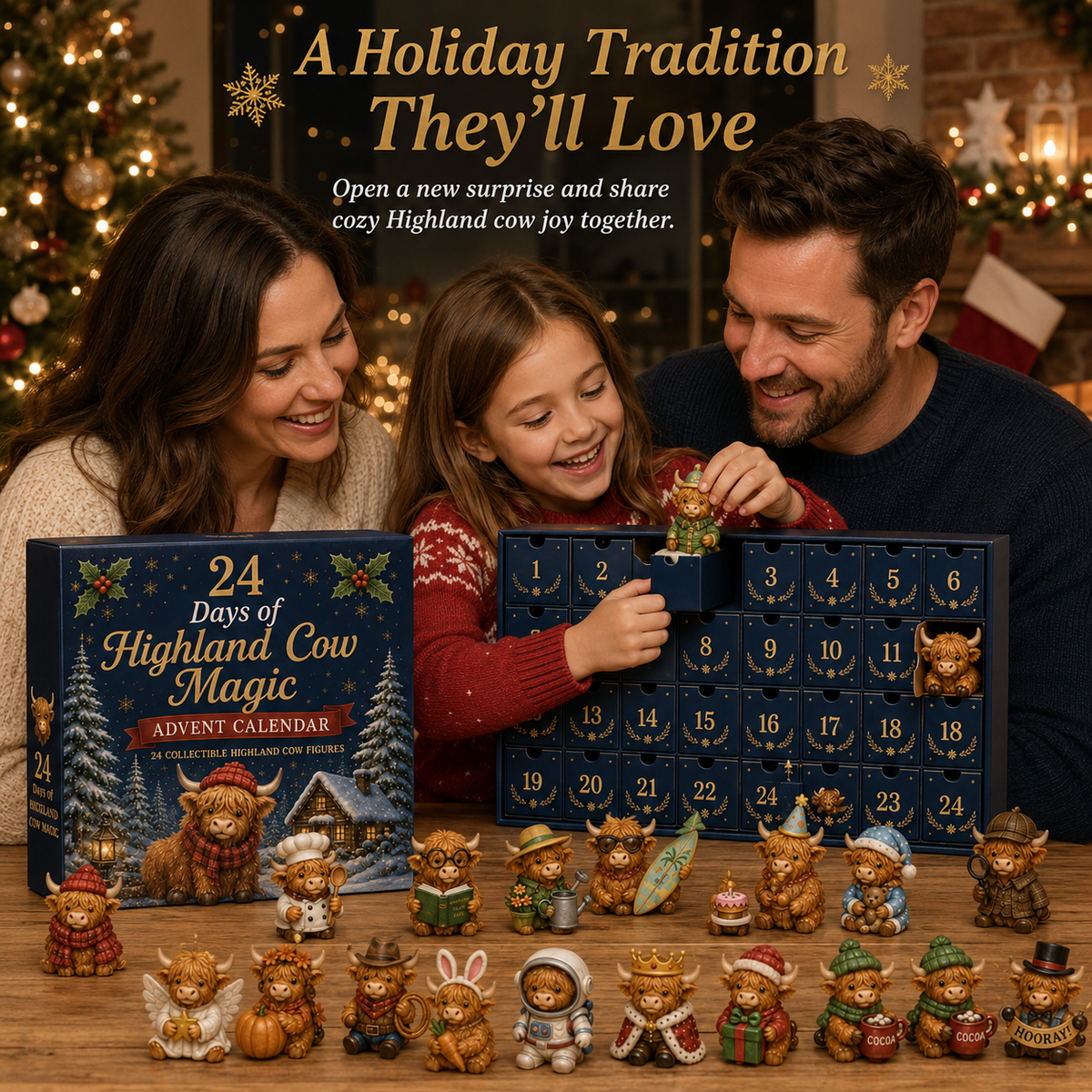 Highland Cow Advent Calendar 2026 - Festive Countdown with Charming Design for Holiday Cheer 5