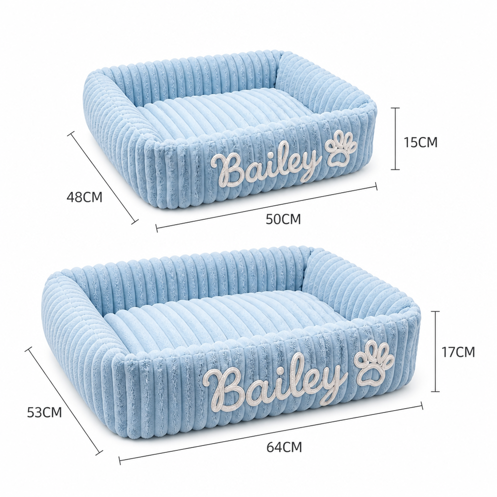 Personalized Fluffy Cloud Cat Bed with Soft Bolsters