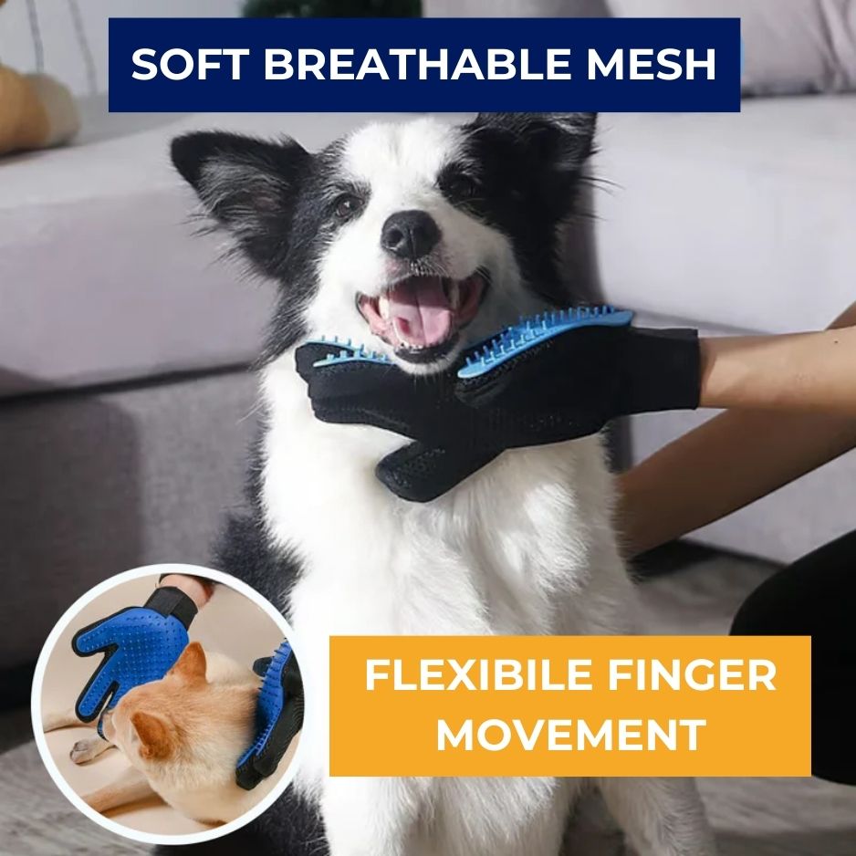 Pet Hair Remover Gloves for Dogs and Cats - Comfortable Grooming Mitts for Easy Fur Removal 1