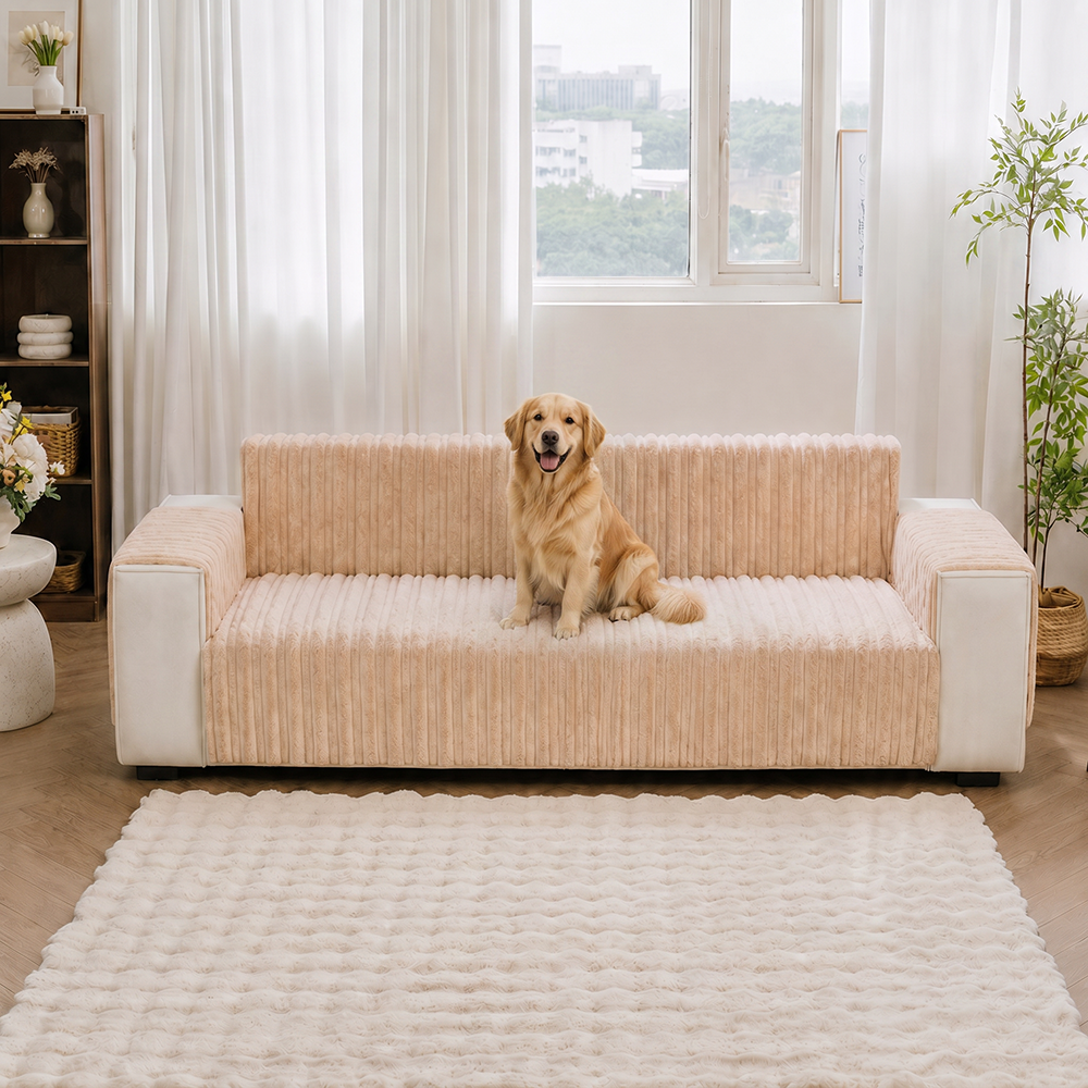 Recliner Couch Cover | Waterproof Ribbed Plush, Non-Slip Design 1