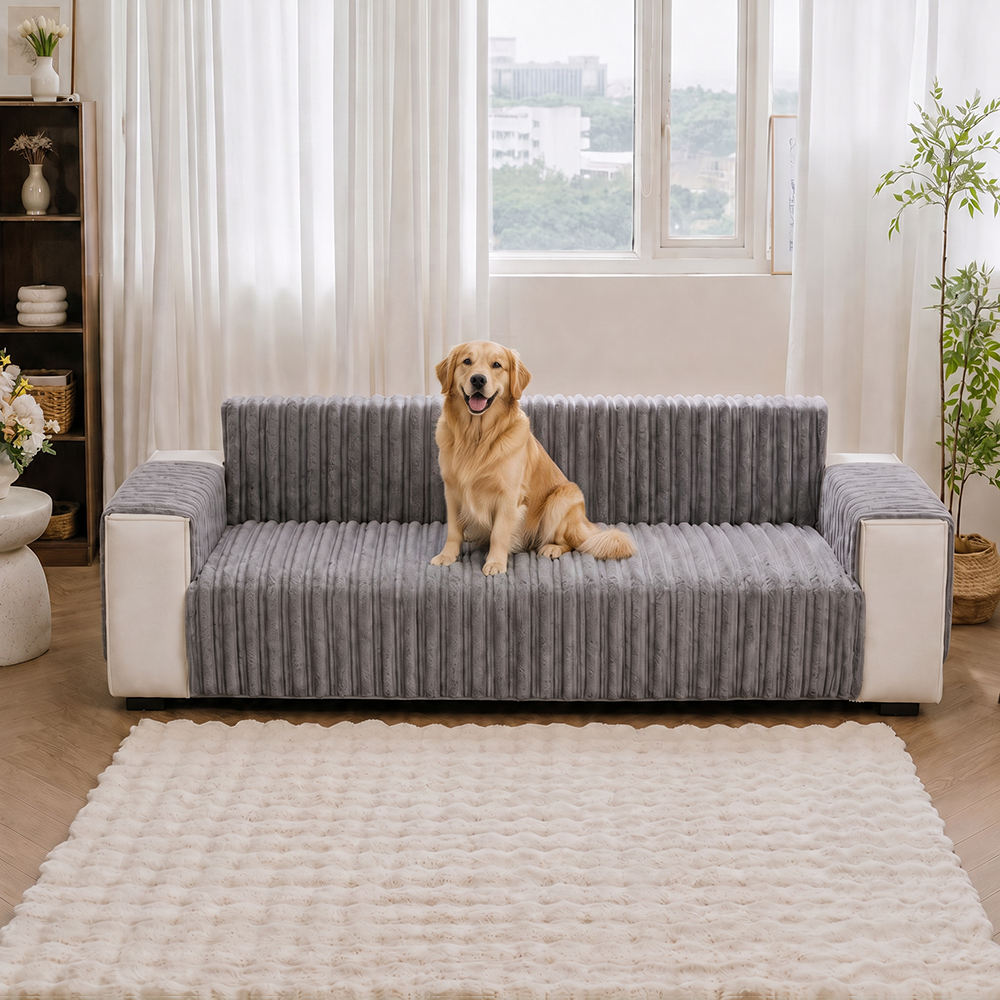 Recliner Couch Cover | Waterproof Ribbed Plush, Non-Slip Design 2