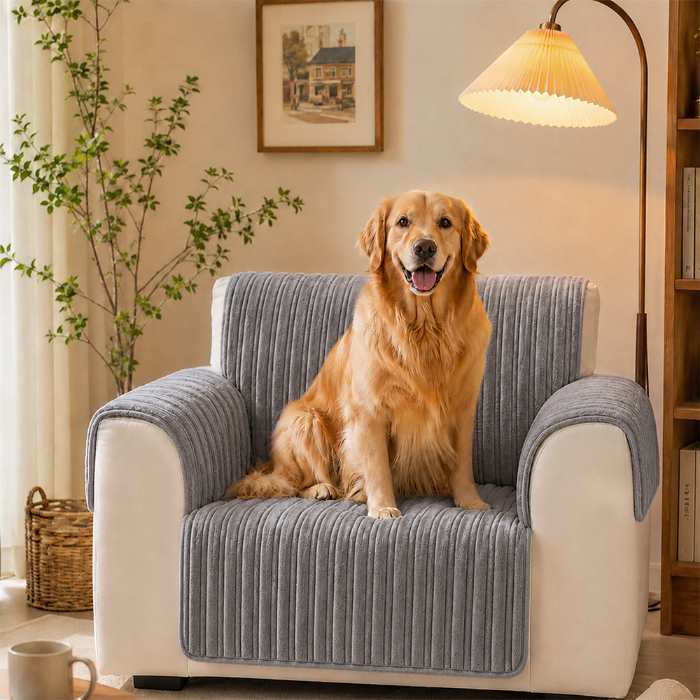 Recliner Couch Cover | Waterproof Ribbed Plush, Non-Slip Design 9