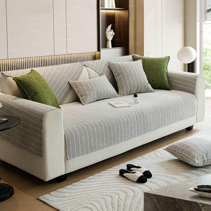 Sofa Cover | Chenille Fabric, Herringbone Pattern 2