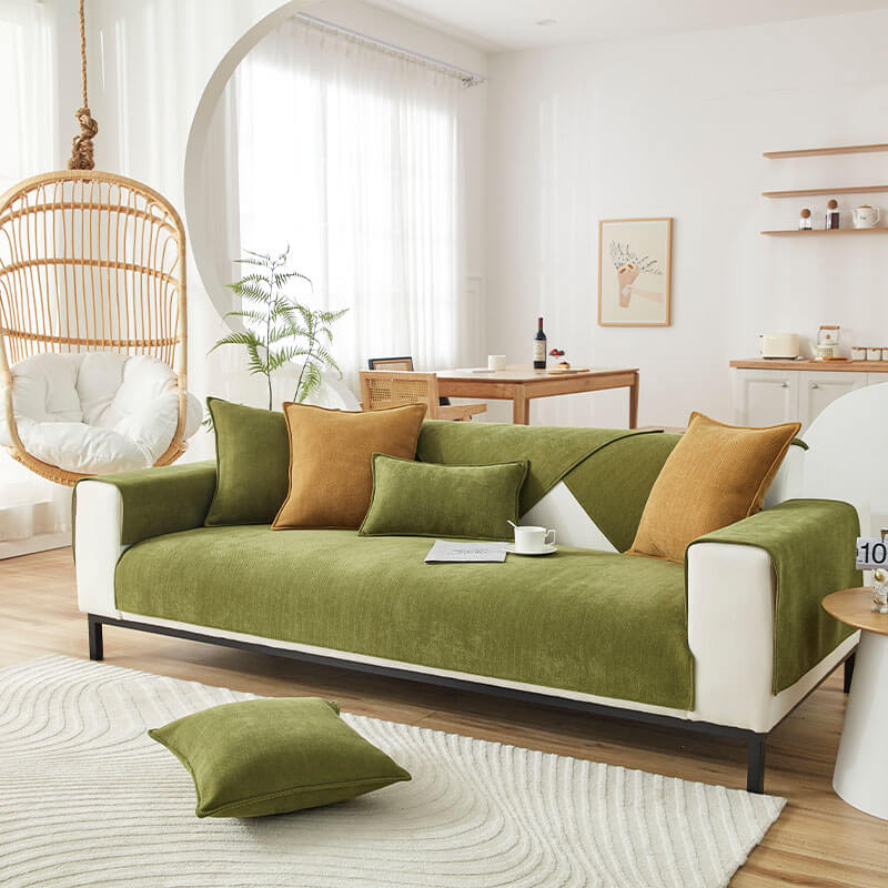 Sofa Cover | Herringbone Chenille Fabric, Tailored Fit 6