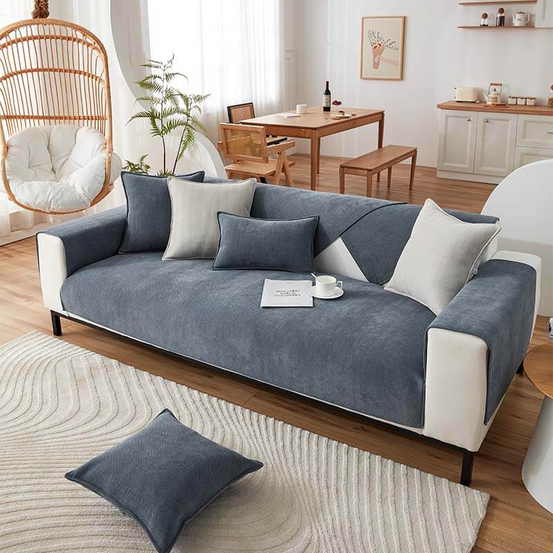 Sofa Cover | Herringbone Chenille Fabric, Tailored Fit 8