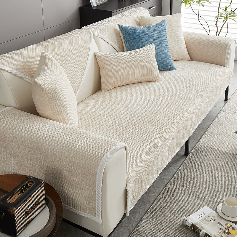 Sofa Cover | Striped Chenille Fabric, Non-Slip Backing 4