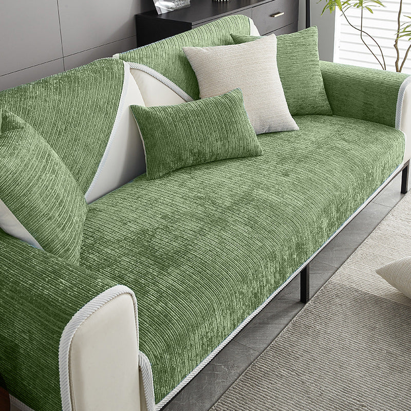 Sofa Cover | Striped Chenille Fabric, Non-Slip Backing 9