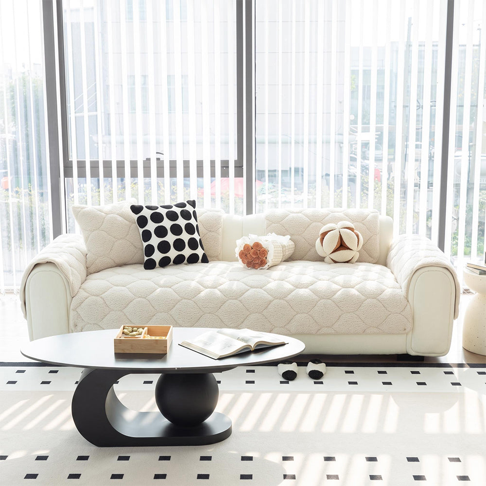 Sofa Cover | Thickened Sherpa Fleece, Non-Slip Backing 10