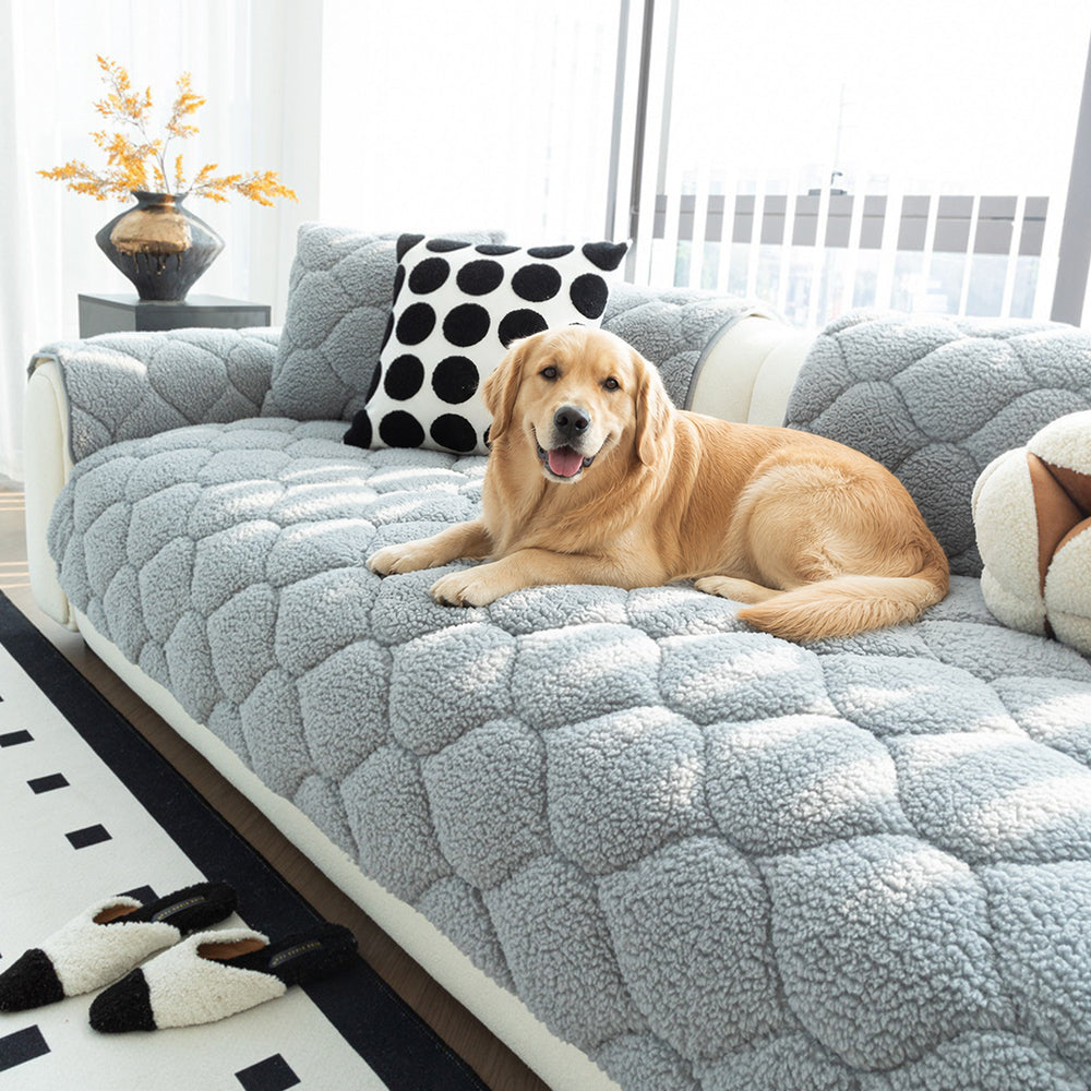 Sofa Cover | Thickened Sherpa Fleece, Non-Slip Backing 2