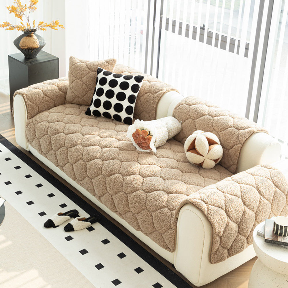 Sofa Cover | Thickened Sherpa Fleece, Non-Slip Backing 6