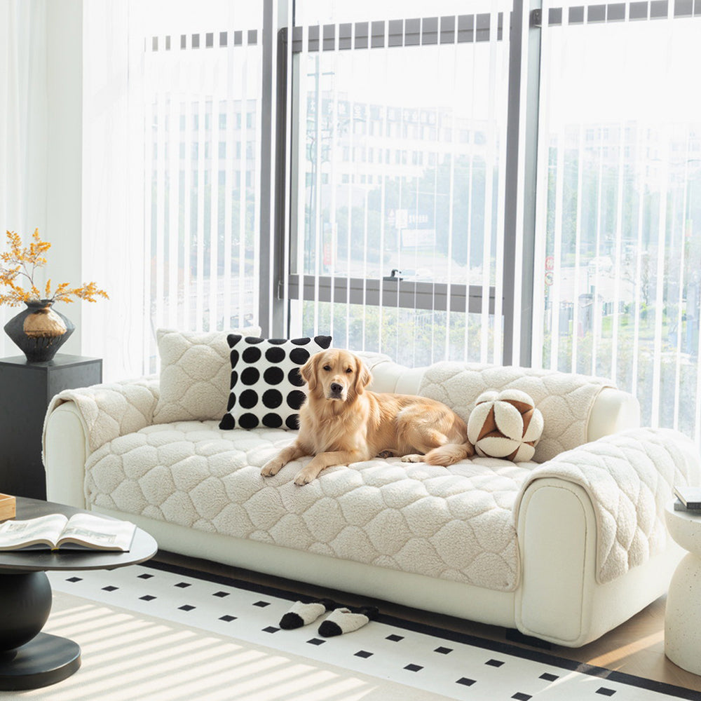 Sofa Cover | Thickened Sherpa Fleece, Non-Slip Backing 7