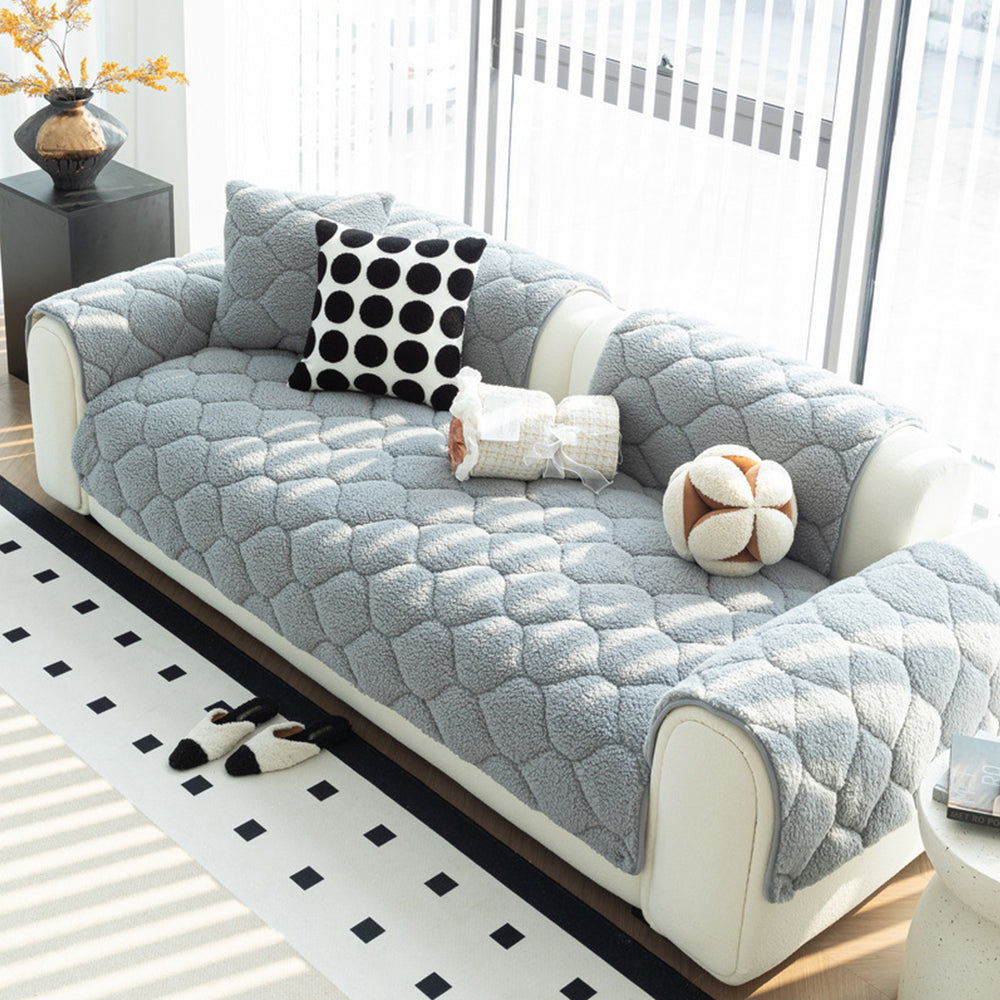 Sofa Cover | Thickened Sherpa Fleece, Non-Slip Backing 8