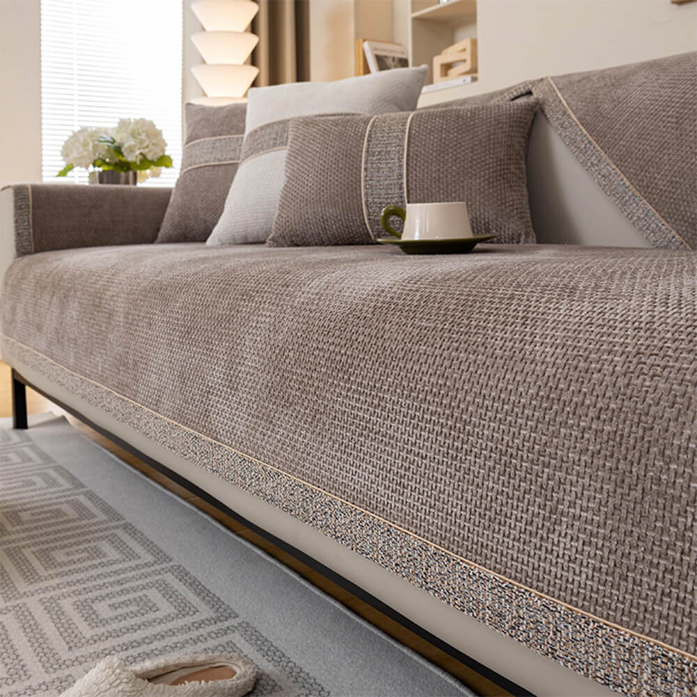 Sofa Cover | Tweed Woven Texture, Chenille Fabric 0