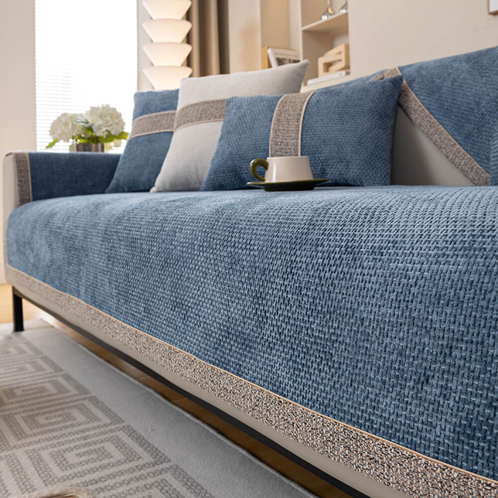 Sofa Cover | Tweed Woven Texture, Chenille Fabric 9
