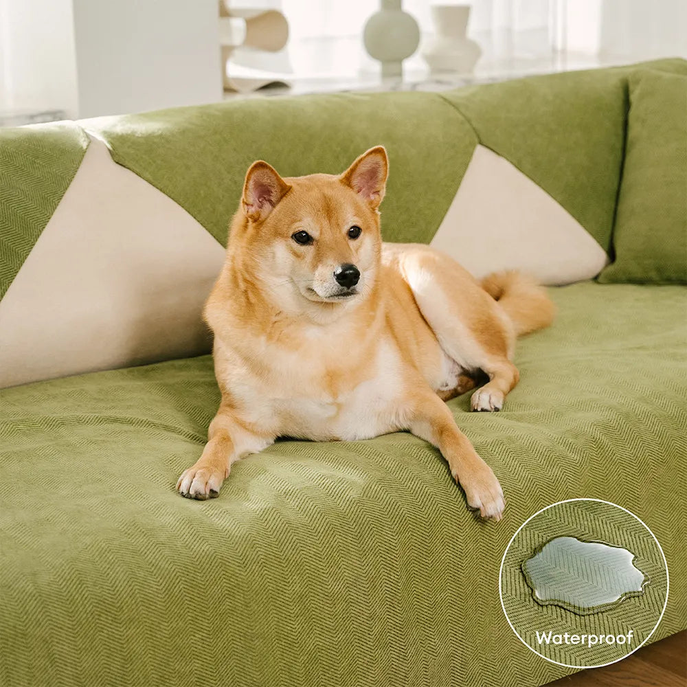 Sofa Cover | Waterproof Chenille, Stain-Resistant Herringbone 1